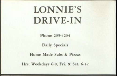 Lonnies Drive-In - 1960S High School Yearbook Ad (newer photo)